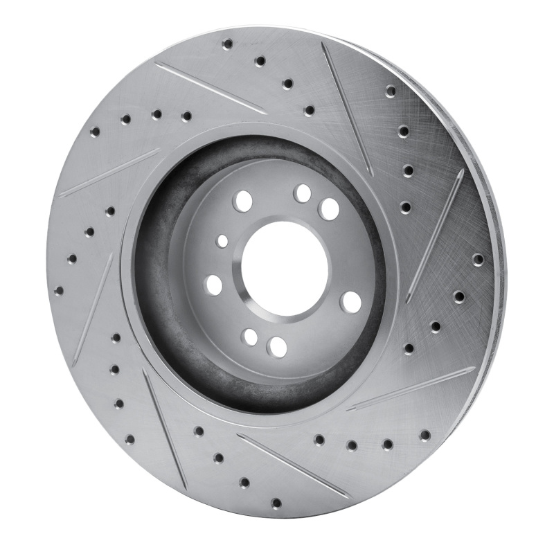 Mercedes-Benz ML350 Brake Rotor (1) - Front Left - R1 Concepts - Drilled & Slotted - Silver - `06-`12